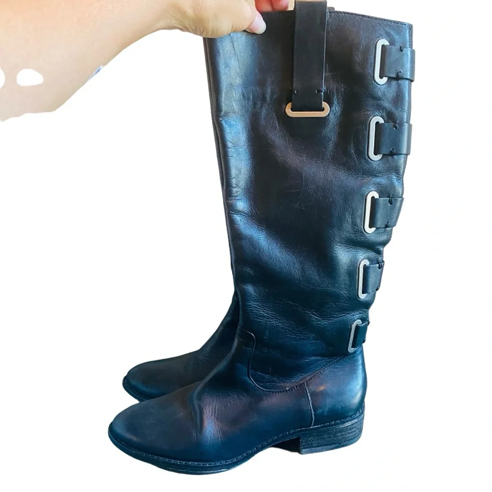 Arturo Chiang Buckle Riding Boots Size 6